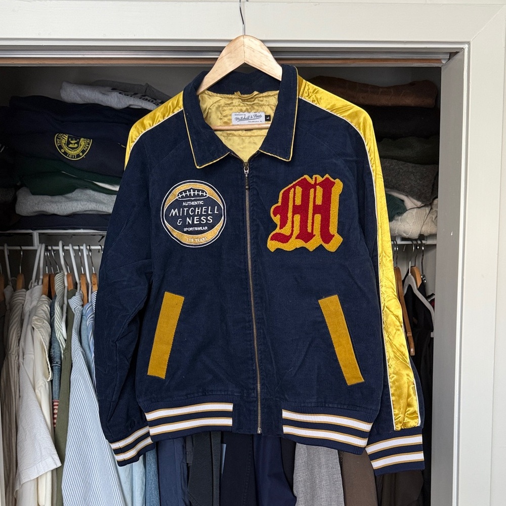 Mitchell & Ness Blue and Gold Varsity Jacket